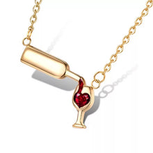 Load image into Gallery viewer, Love Wine Women Pendant Necklace Woman Necklace and Pendant Cubic Zirconia Unique Design Jewelry