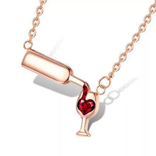 Load image into Gallery viewer, Love Wine Women Pendant Necklace Woman Necklace and Pendant Cubic Zirconia Unique Design Jewelry