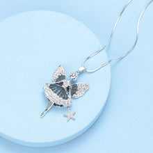 Load image into Gallery viewer, Crystal Angel Necklaces &amp; Pendants For Women Trendy Silver Star Long Necklace Collier Femme Fashion Female Sweater Chain Jewelry