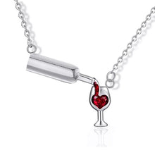 Load image into Gallery viewer, Love Wine Women Pendant Necklace Woman Necklace and Pendant Cubic Zirconia Unique Design Jewelry
