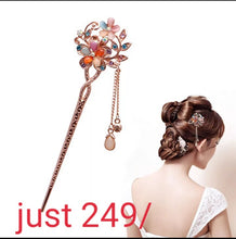 Load image into Gallery viewer, Copy of Elegant Charm Double Flowers Bobby Pin Mixed Color Hairpin Rhinestone Hair Stick NEW SALE