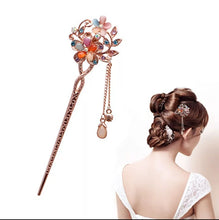 Load image into Gallery viewer, Copy of Elegant Charm Double Flowers Bobby Pin Mixed Color Hairpin Rhinestone Hair Stick NEW SALE
