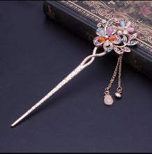 Load image into Gallery viewer, Copy of Elegant Charm Double Flowers Bobby Pin Mixed Color Hairpin Rhinestone Hair Stick NEW SALE