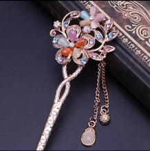 Load image into Gallery viewer, Copy of Elegant Charm Double Flowers Bobby Pin Mixed Color Hairpin Rhinestone Hair Stick NEW SALE