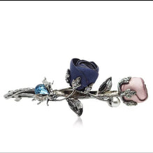 Load image into Gallery viewer, Simple rose flower hairpin fabric crystal beetle hairpin rhinestone leaf hairpin elegant female girl hairpin hair accessories