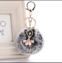 Load image into Gallery viewer, Cute Rhinestone Little Angel Car keychain fake Fur Key Chain Women Trinket Car bag Key Ring Jewelry Gift fluff keychains